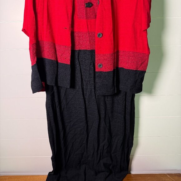 Jessica Howard Woman Sz 18, Red & Black Dress and Short Sleeve Jacket, Fish - Picture 7 of 14
